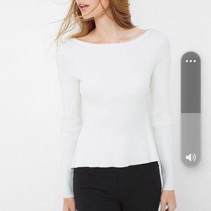 White peplum sweater. Sz M